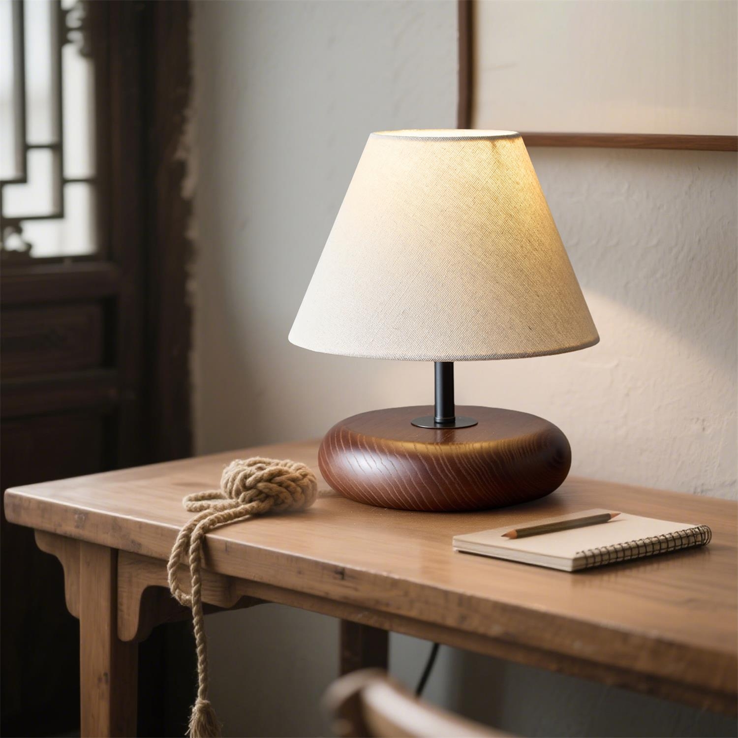 Lampa stołowa Olen D100 na biurku w aranżacji pokoju