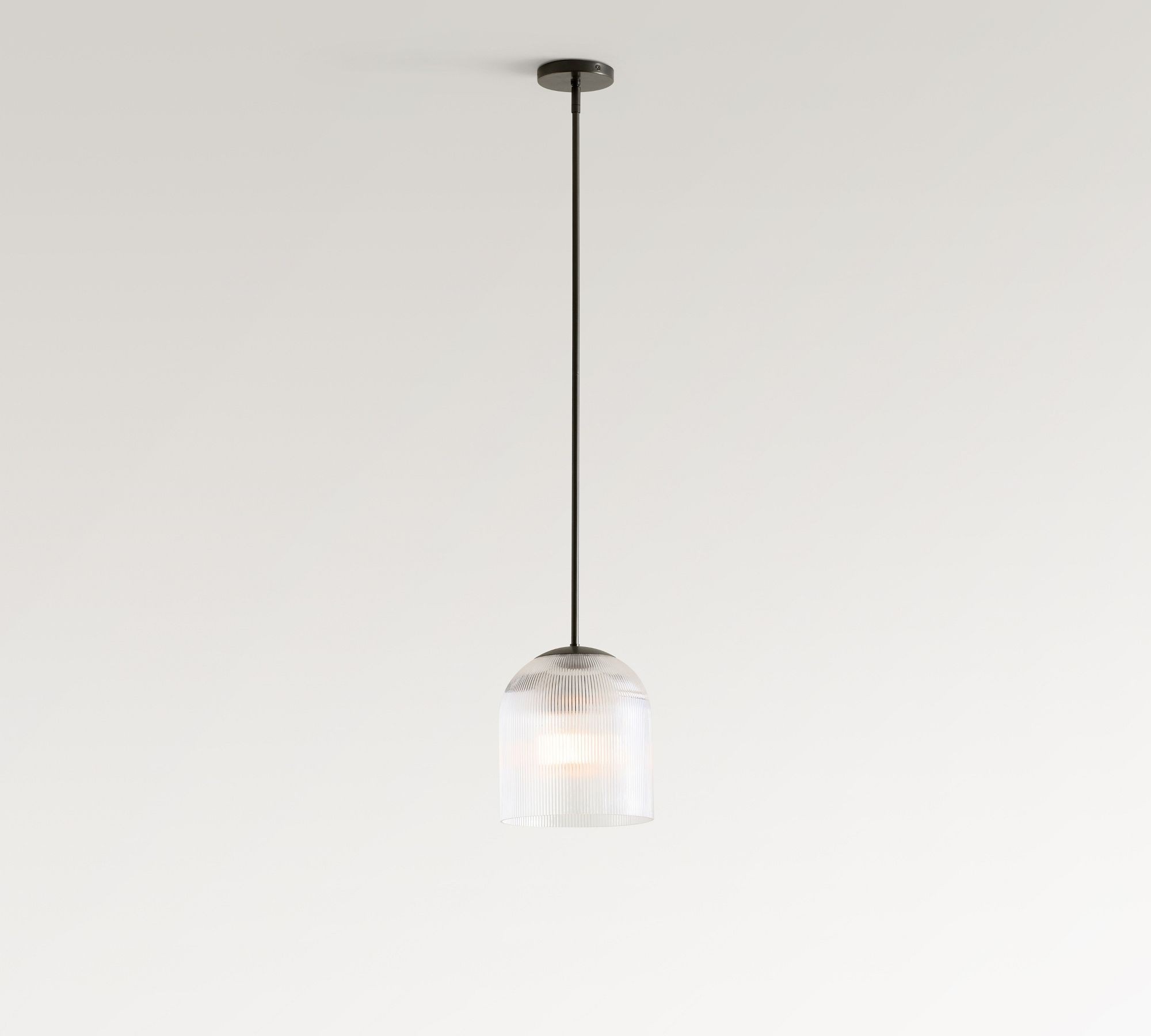 Bravira Ribbed Glass Pendant Light - Elegant Kitchen Island Lamp T073