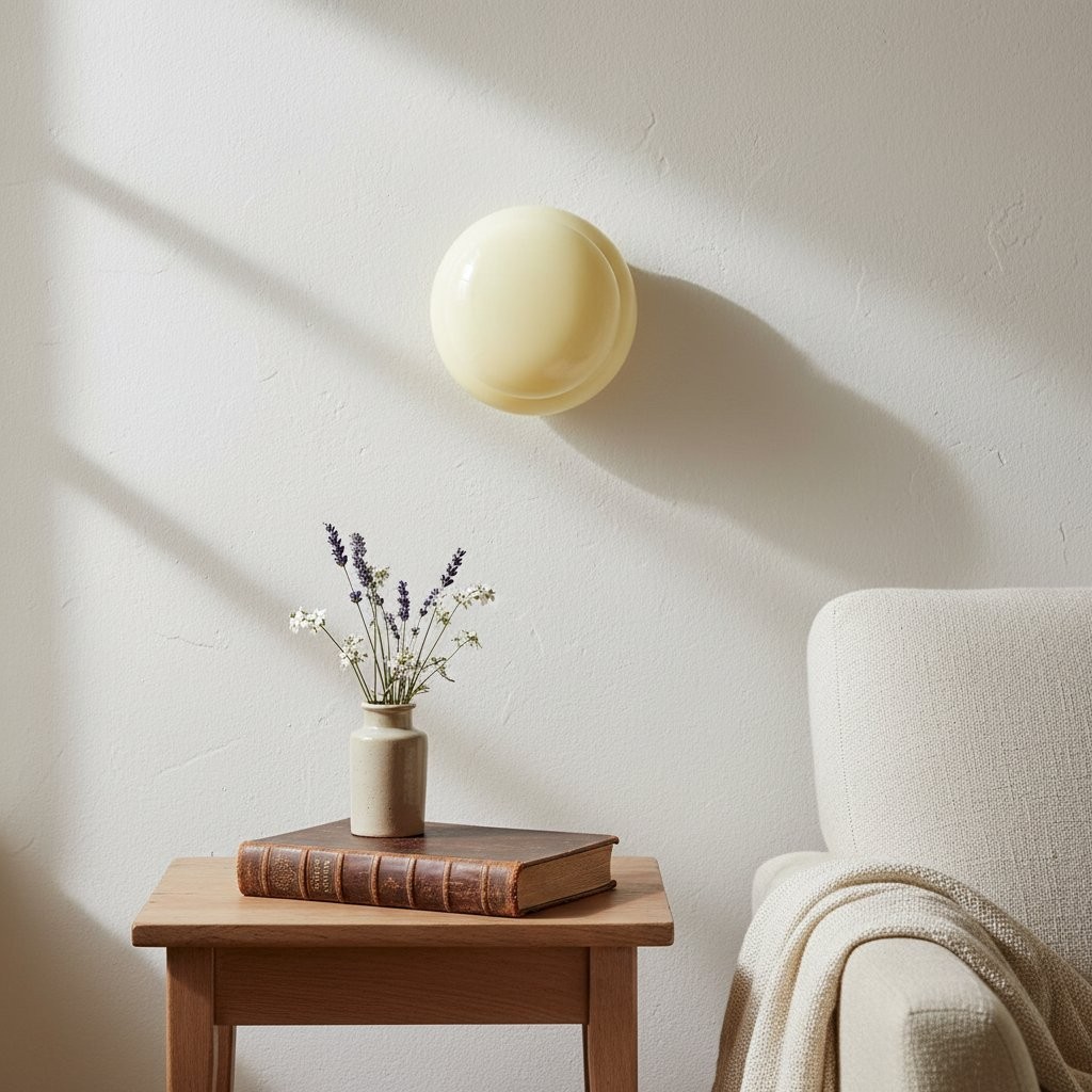 Orra Vintage Opal Glass Wall Lamp - Classic Round Sconce for Living Room T423
