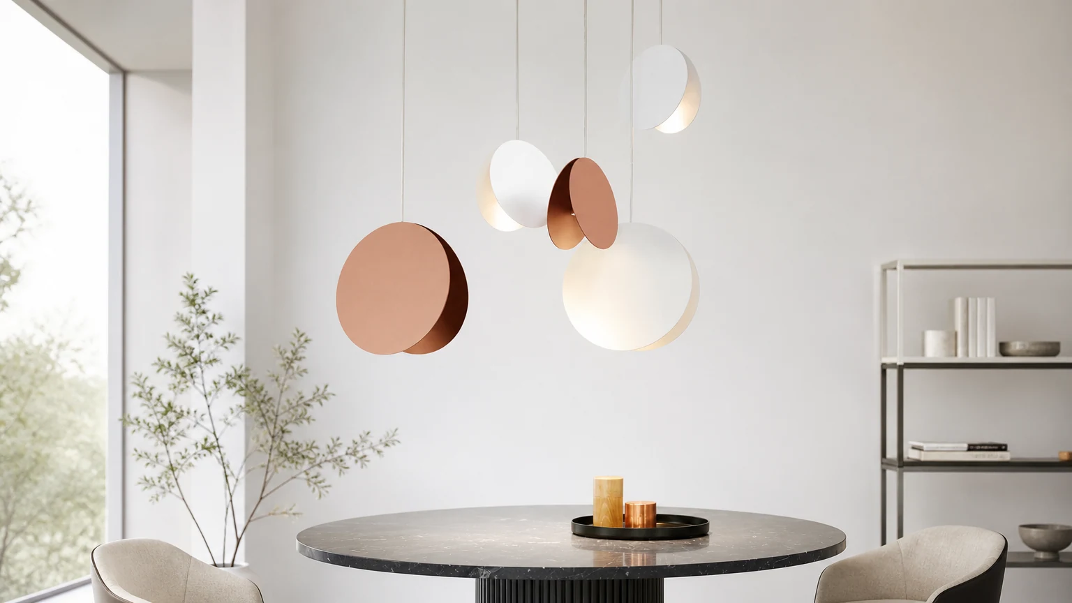 CRIMSON Circular Pendant Light in a warm interior scene