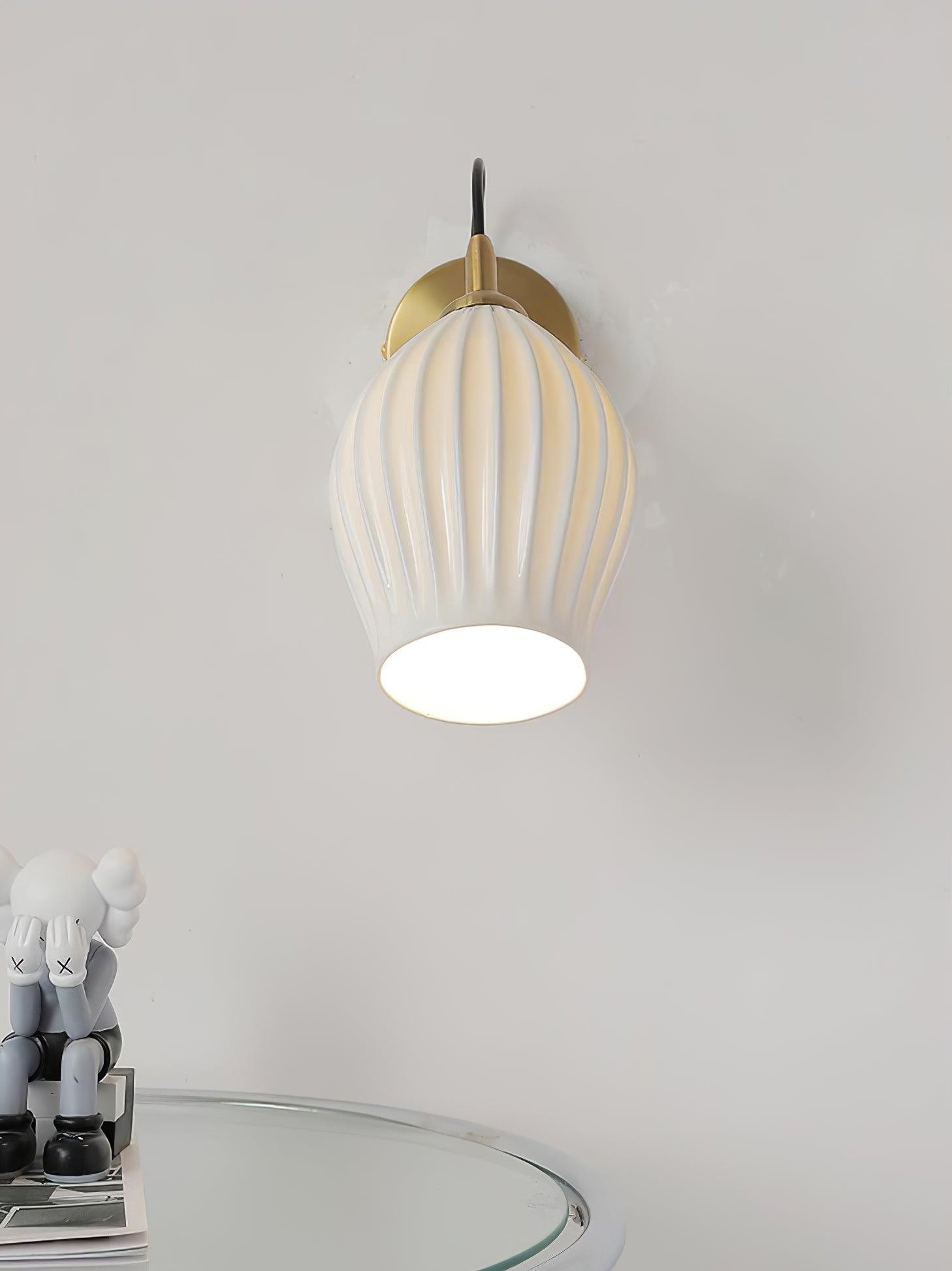 Cream Style Ceramic Ribbed Wall lamp M79