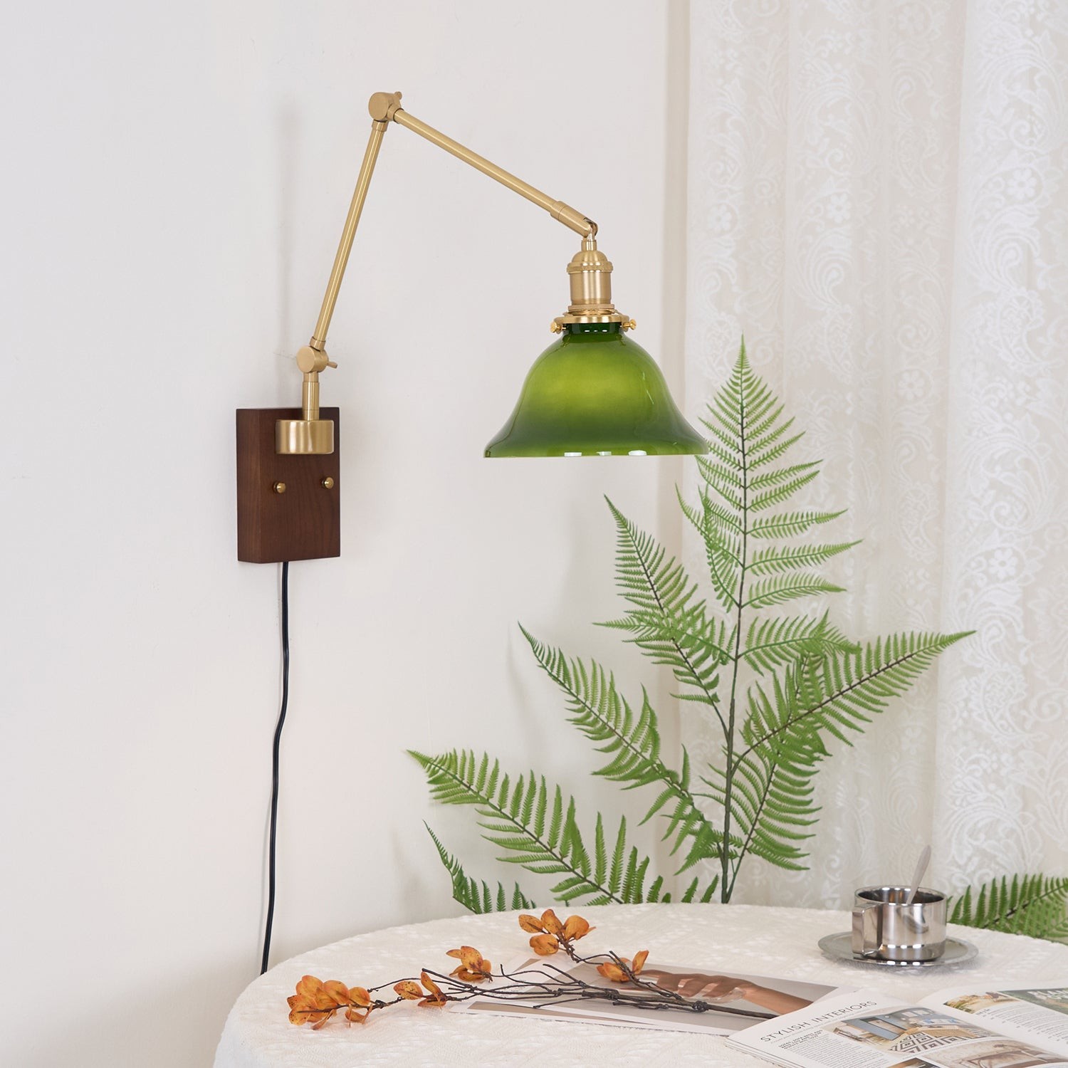 Banker Swing Arm Plug In Wall Light M289