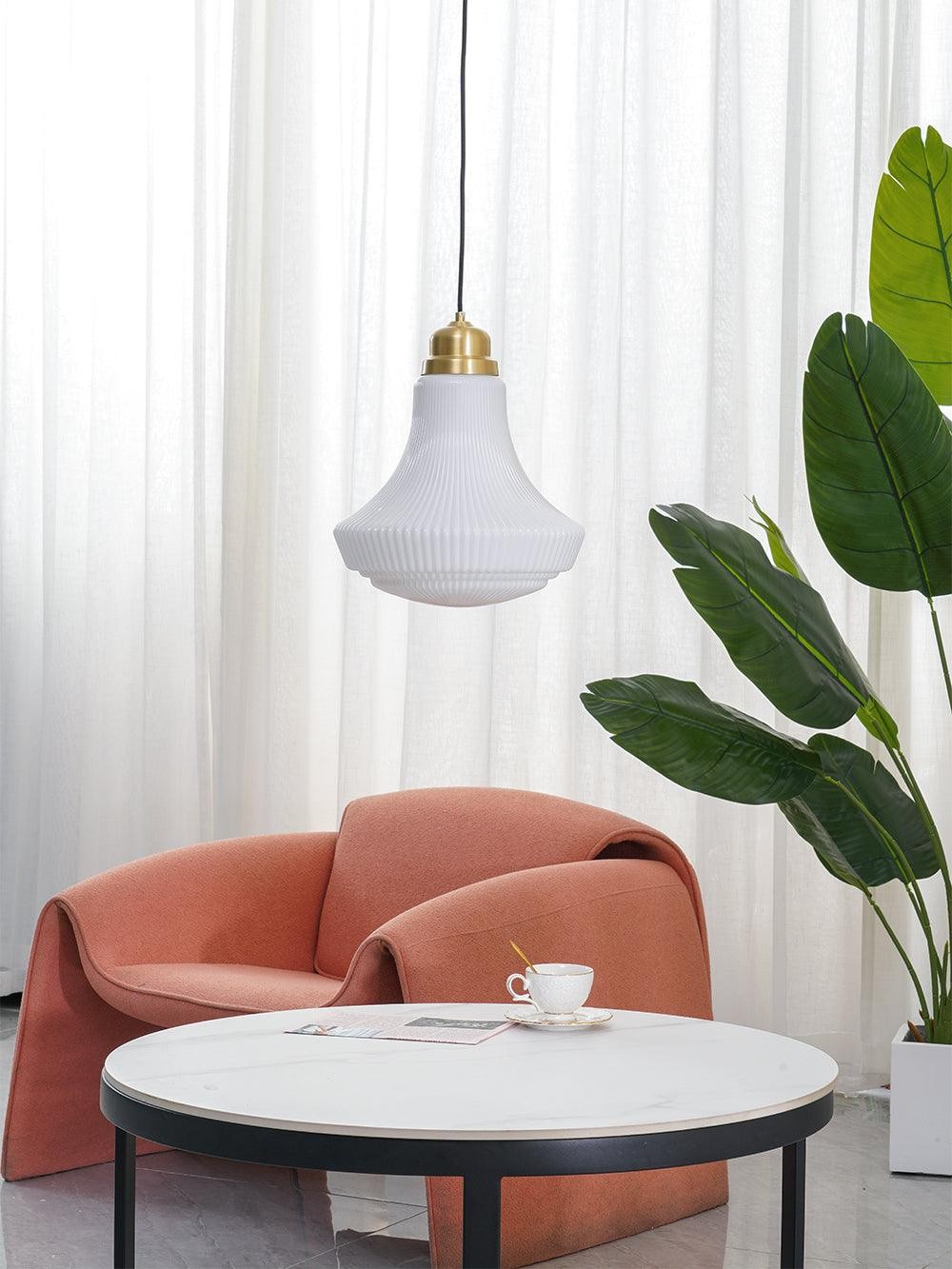 Classical Brass Alabaster Glass Pendant Lamp M424