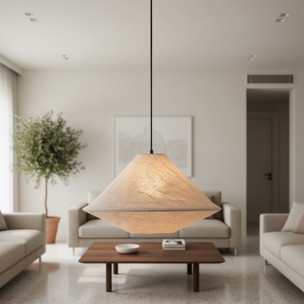 Zalen Collapsible Fabric Shade - Handcrafted Woven Pendant Light for Dining Room and Entryway Ambiance T650