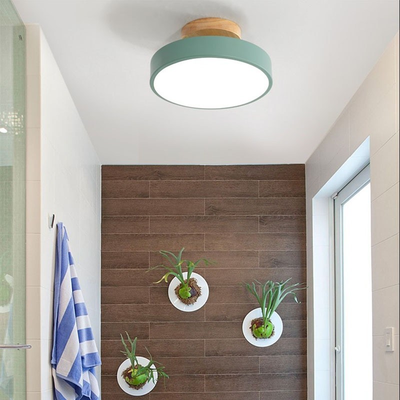 Nordic Macaroon Wooden Round Ceiling Lamp S82