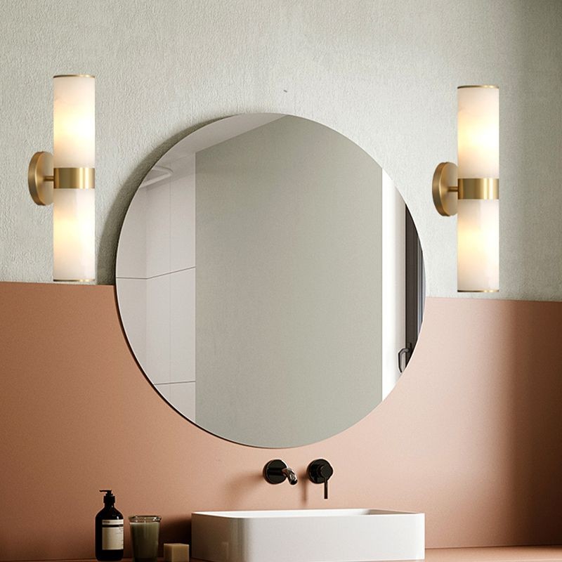 Modern Double Head Metal Brass Stone Vanity Wall Lamp M167