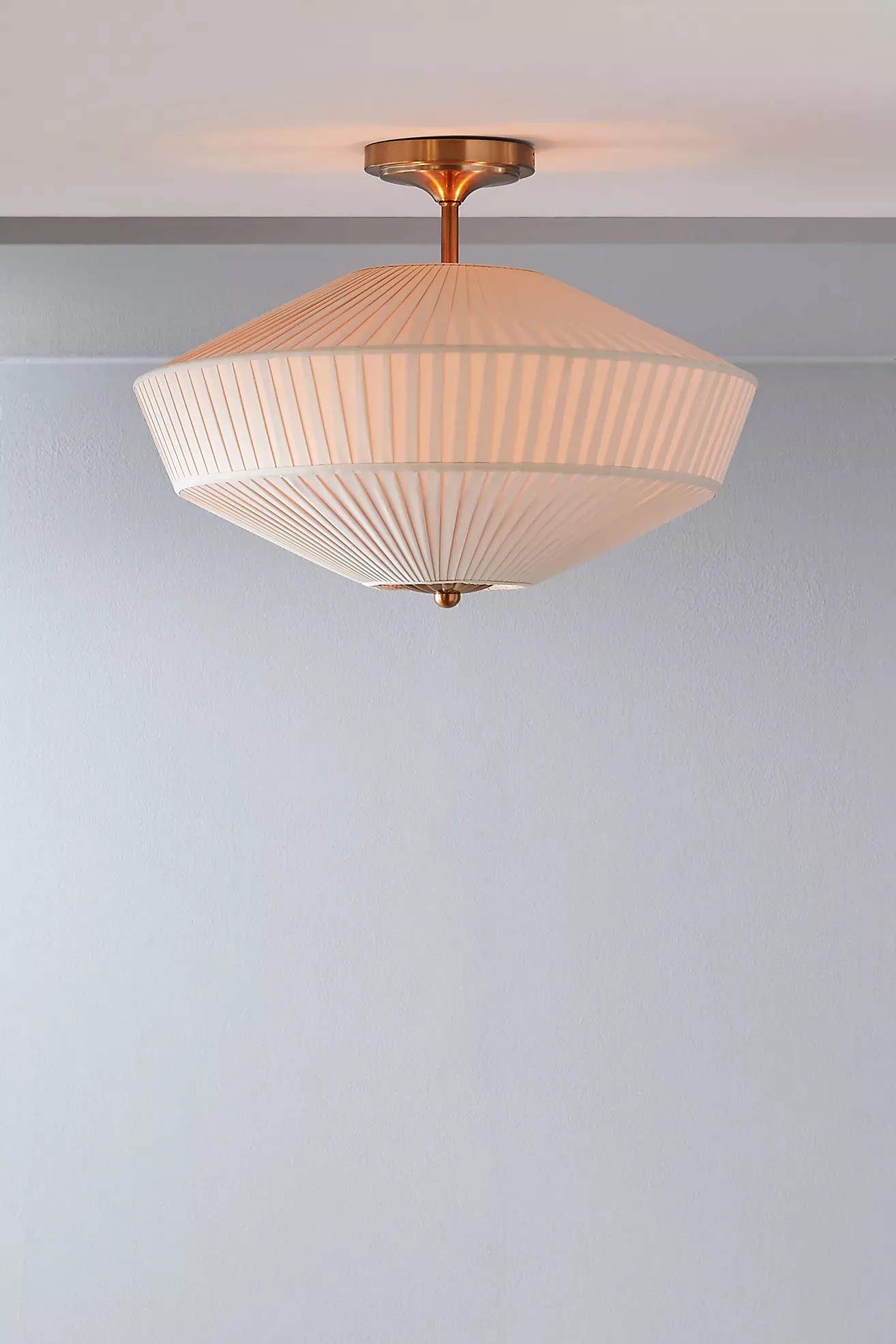 Elumina Silk Semi-Flush Mount - Modern Fabric Ceiling Light Fixture T084