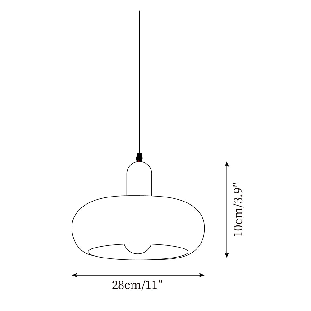 Schemat wymiarowy lampy wiszącej Model B