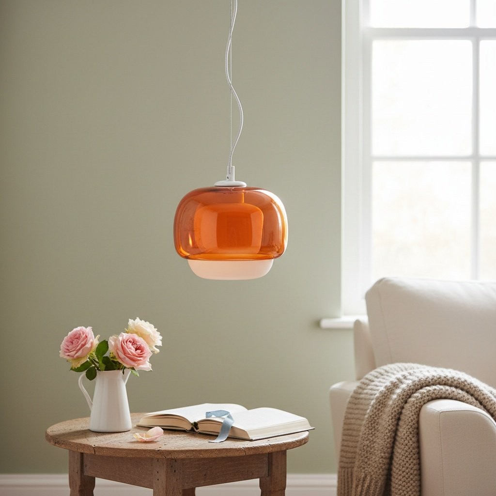 Clinco Modern Mushroom Pendant Light - Colored Glass Hanging Light T418