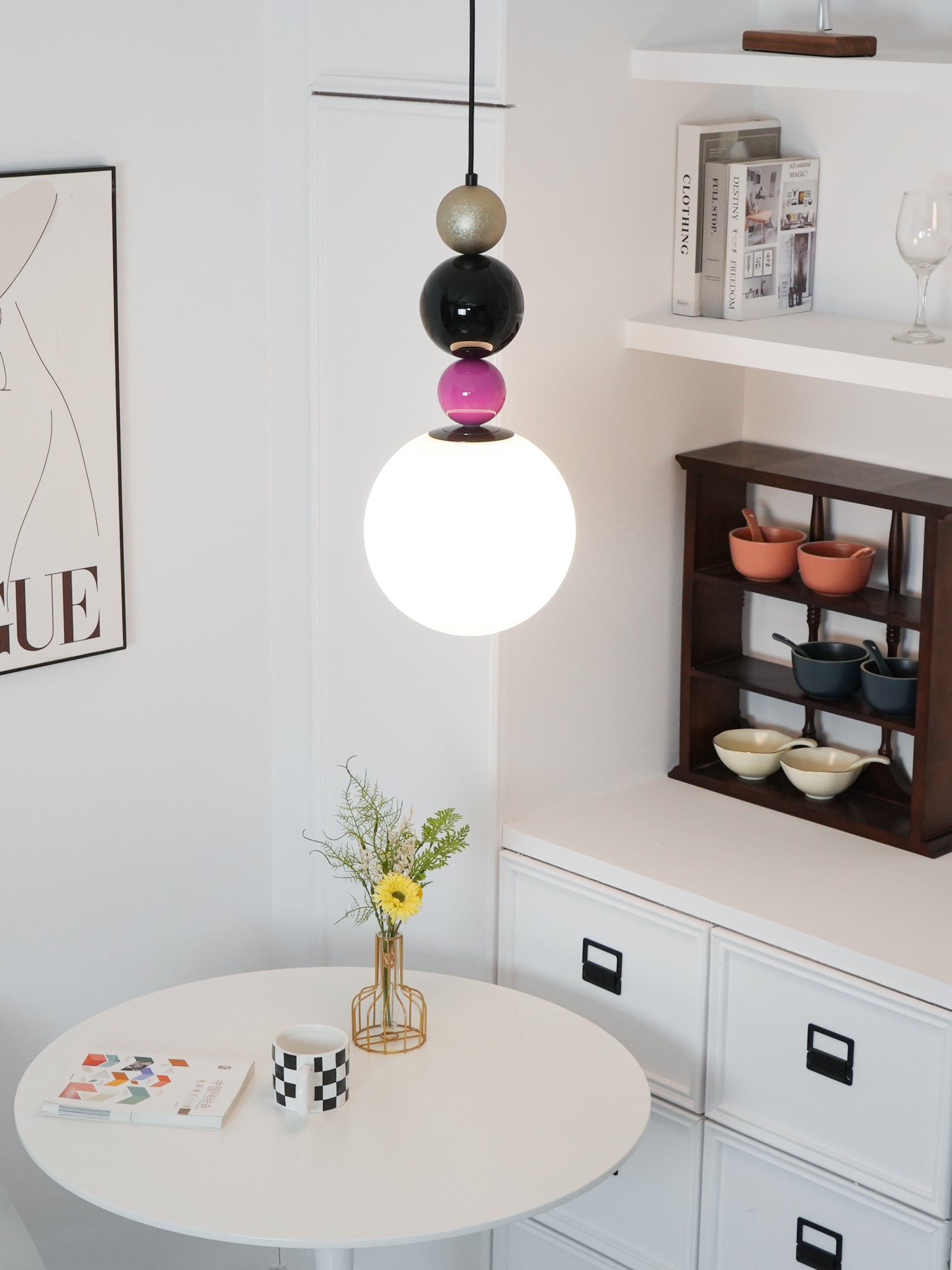 Round Balls Stacking Pink Pendant Lamp M522