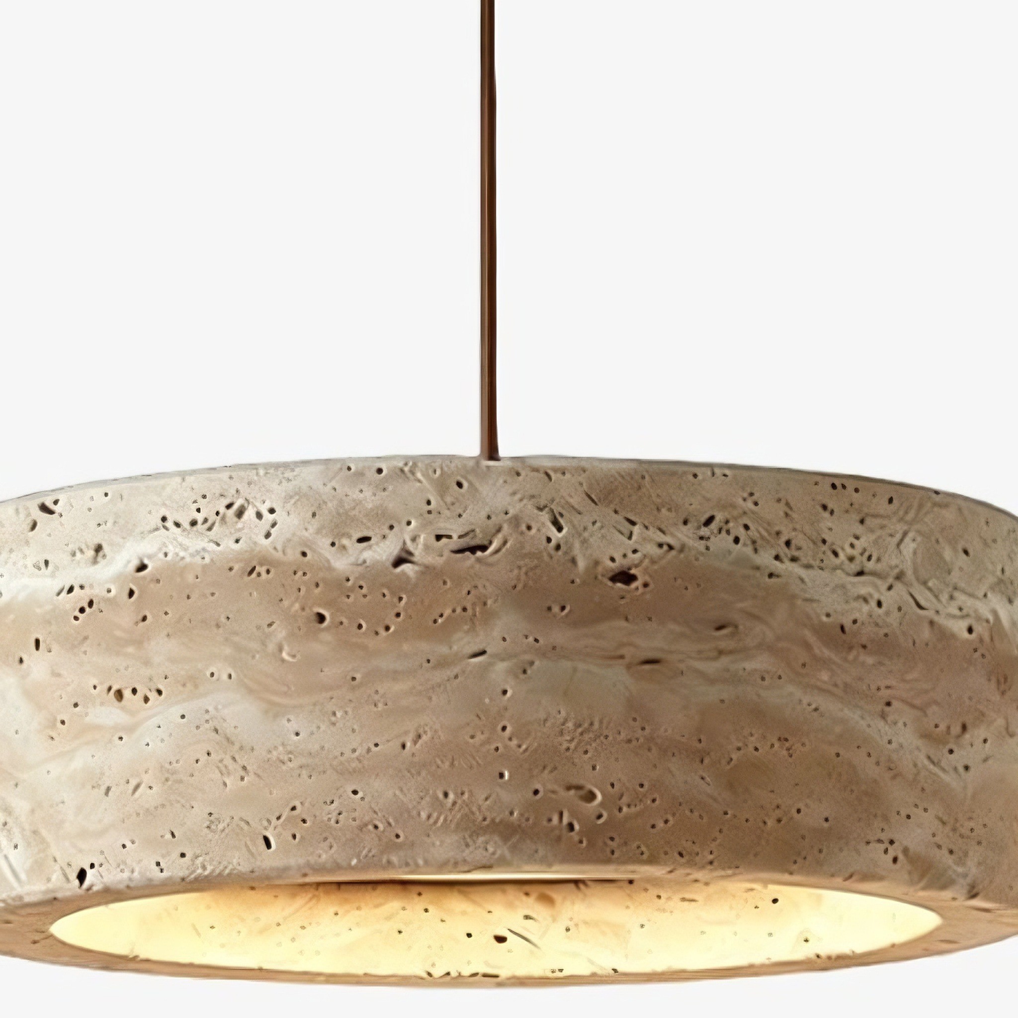 Kairis Travertine Natural Stone Pendant Light - Vintage Style Lighting for Dining and Living Spaces T559
