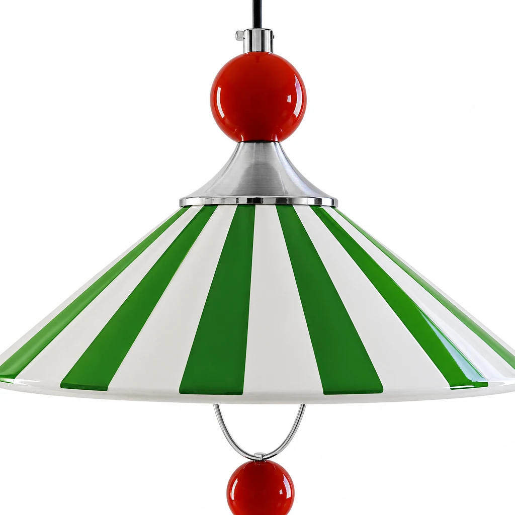 Zbliżenie konstrukcji metalowo-szklanej kosmicznego żyrandola Sphere Balance