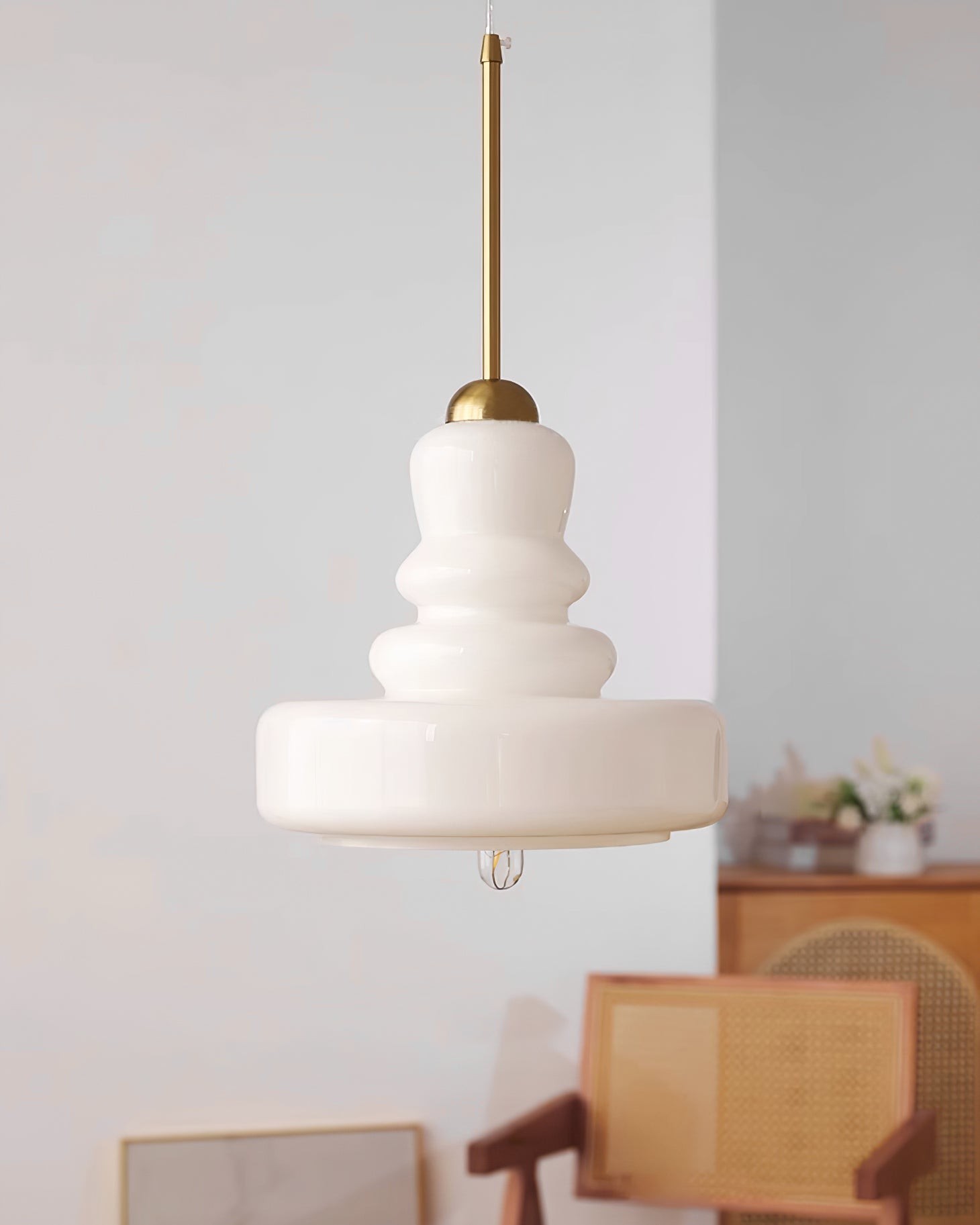 Mid Century Modern Gourd Glass Pendant Light M215