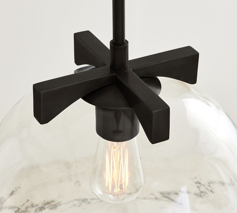 Auria Metal Brass Pendant Lighting - Vintage Finish with Glass Shade T002