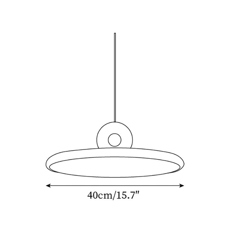 Schéma des dimensions d'une suspension (diamètre : 40 cm)
