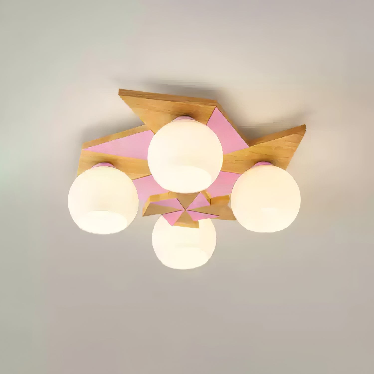 Option de couleur rose pour le plafonnier Windmill installé au plafond