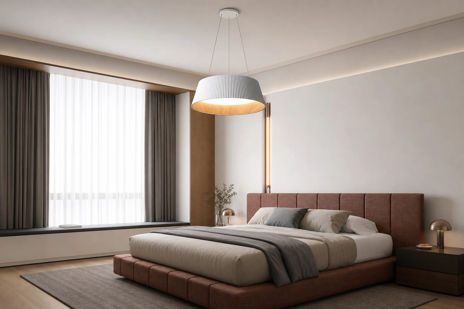 Lampa wisząca M389 w ciepłej scenie pomieszczenia zawierającej produkt w kontekście