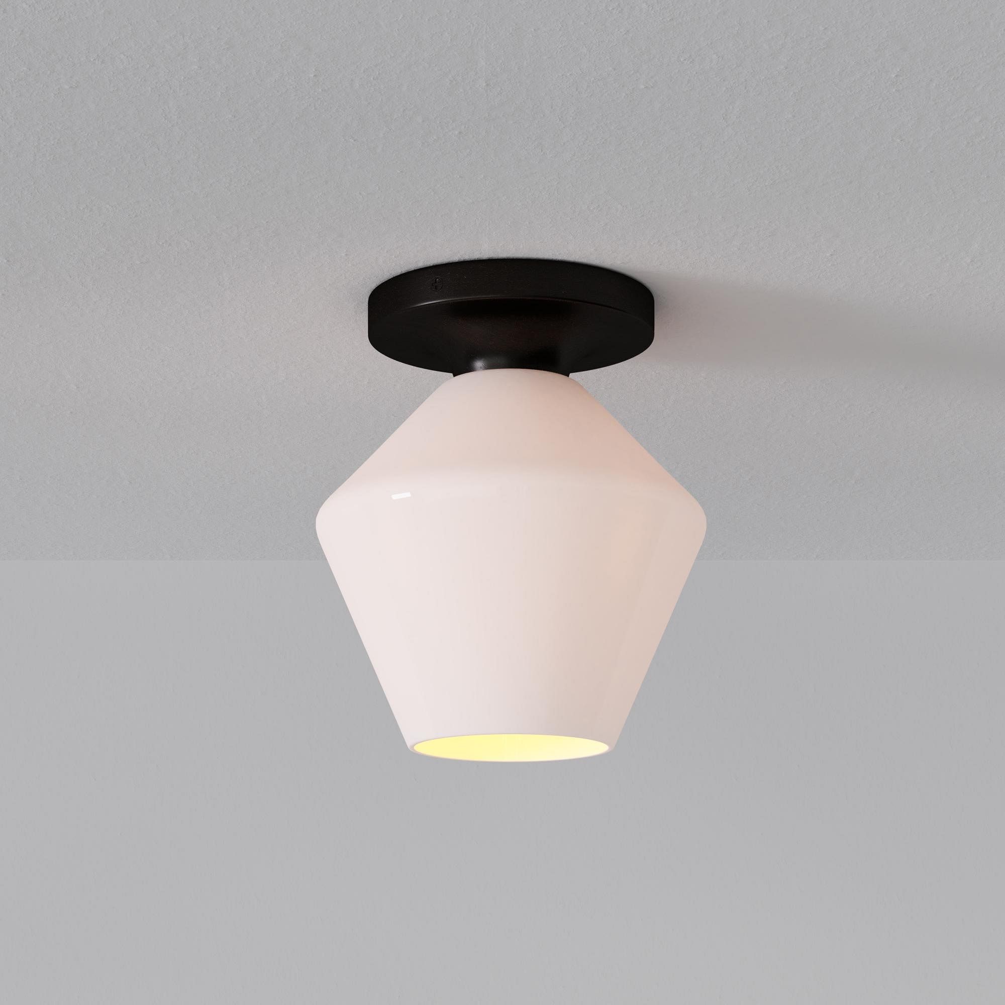 Merin Minimalist Sleek Geometric Glass Flushmount Light T155