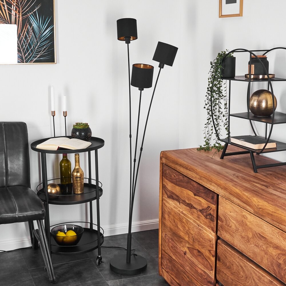 Metal Matte Black Fabric Shade Floor Lamp S67