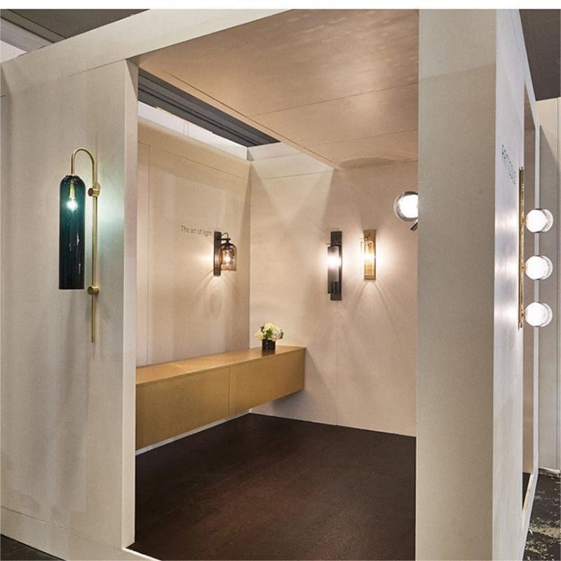 Glass Float Glide Cylindrical Wall Lamp for Bedroom