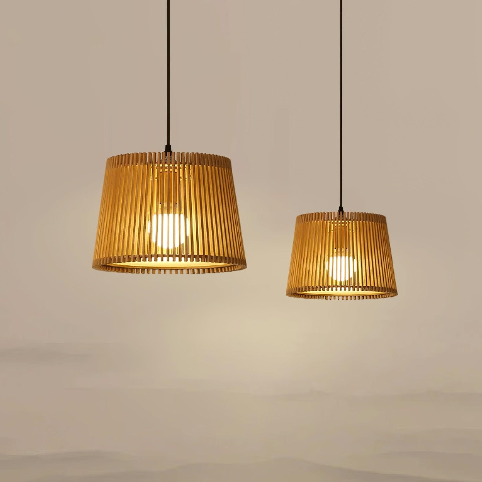 Wooden Log Color Cage Pendant Light M425