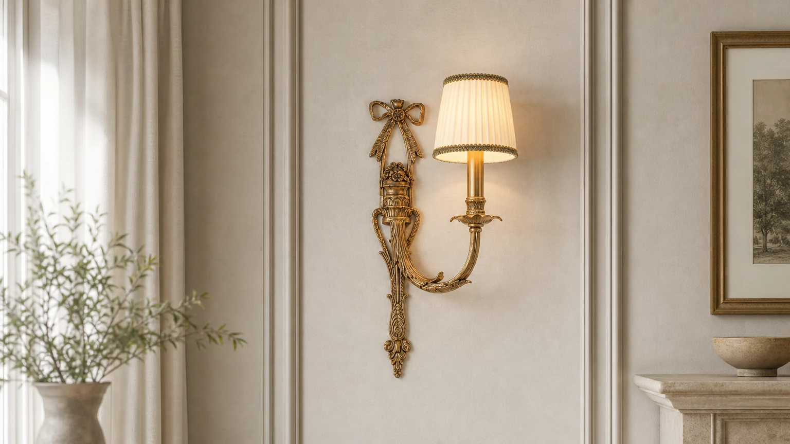 Kinkiet Claudine D742 zamontowany w eleganckim wnętrzu