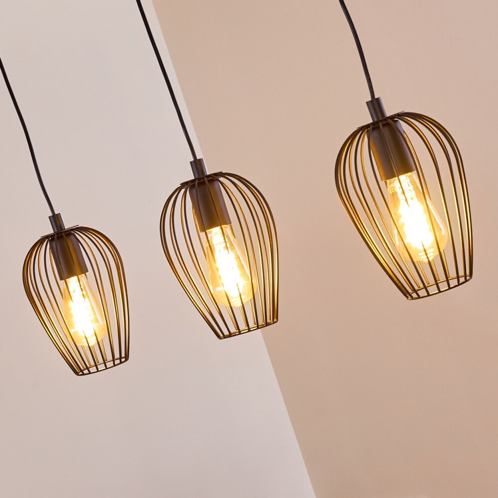 Black Large Vintage Wire Cage Pendant Lamp S68