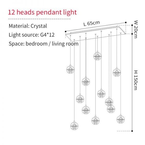 Crystal Ball Pendant Light For Living Room