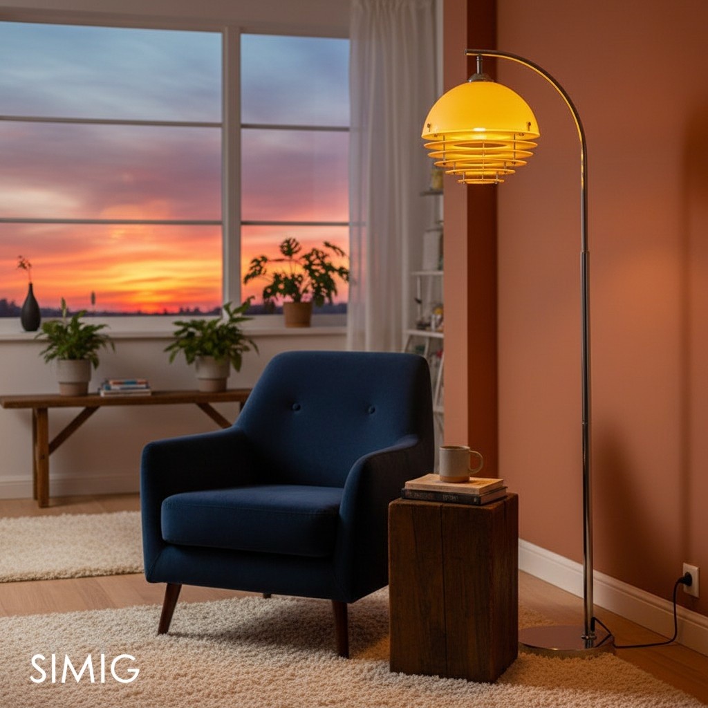 Bauhaus Acrylic & Glass Sunset Floor Lamp for Living Room G77