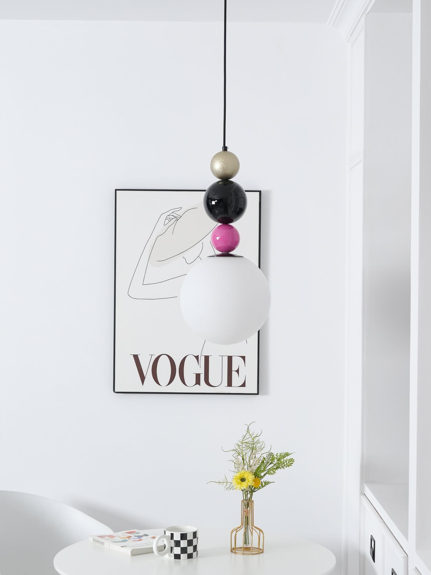 Round Balls Stacking Pink Pendant Lamp M522