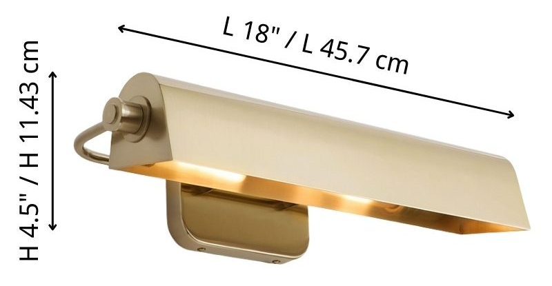 Schemat wymiarowy lampy obrazowej Modo