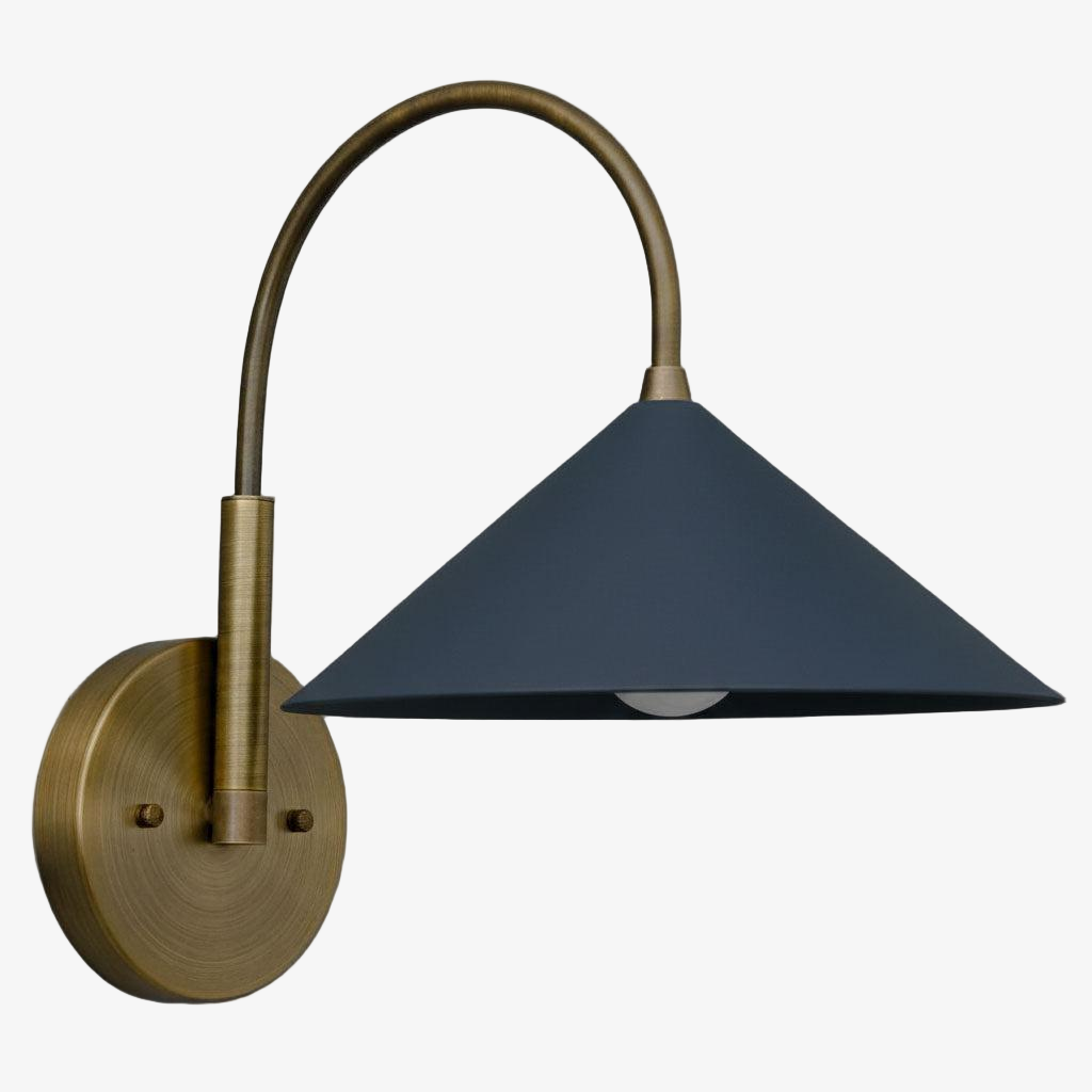 Curva Metal Vintage Wall Sconce - Elegant Cone Shade for Bedrooms T394