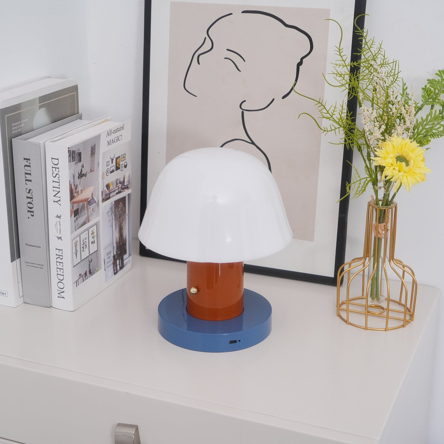 Minimalist Mushroom Cordless Table Lamp M44