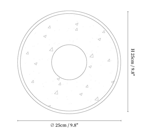 Diagram wymiarowy przedstawiający średniowieczną kinkiet drewniany z żółtego trawertynu w rozmiarze G28