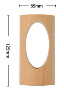 Rysunek wymiarowy cylindrycznej lampy stołowej LED CAVE o szerokości 65 mm i wysokości 125 mm