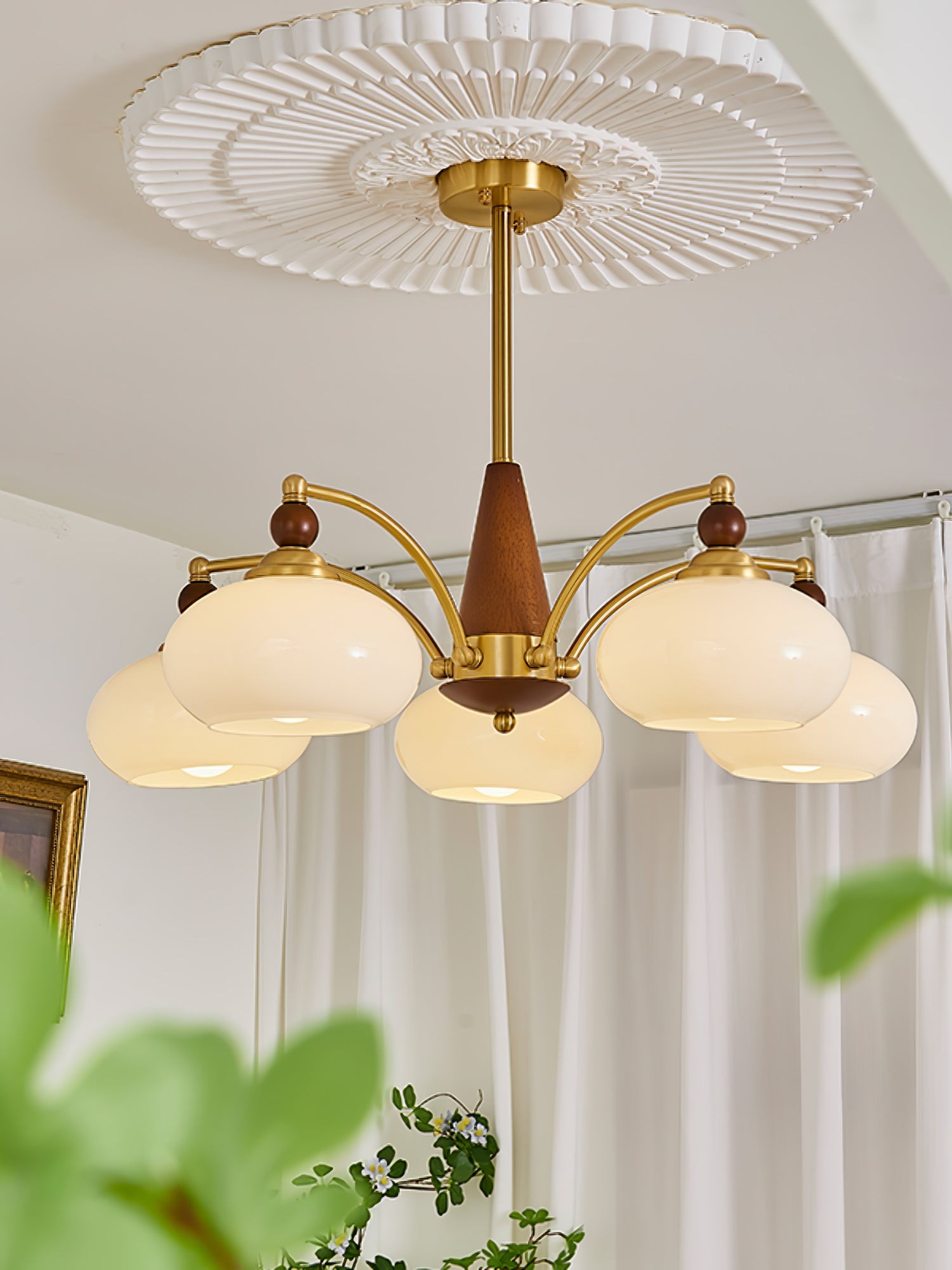 Vintage Multihead Persimmon Chandelier M431