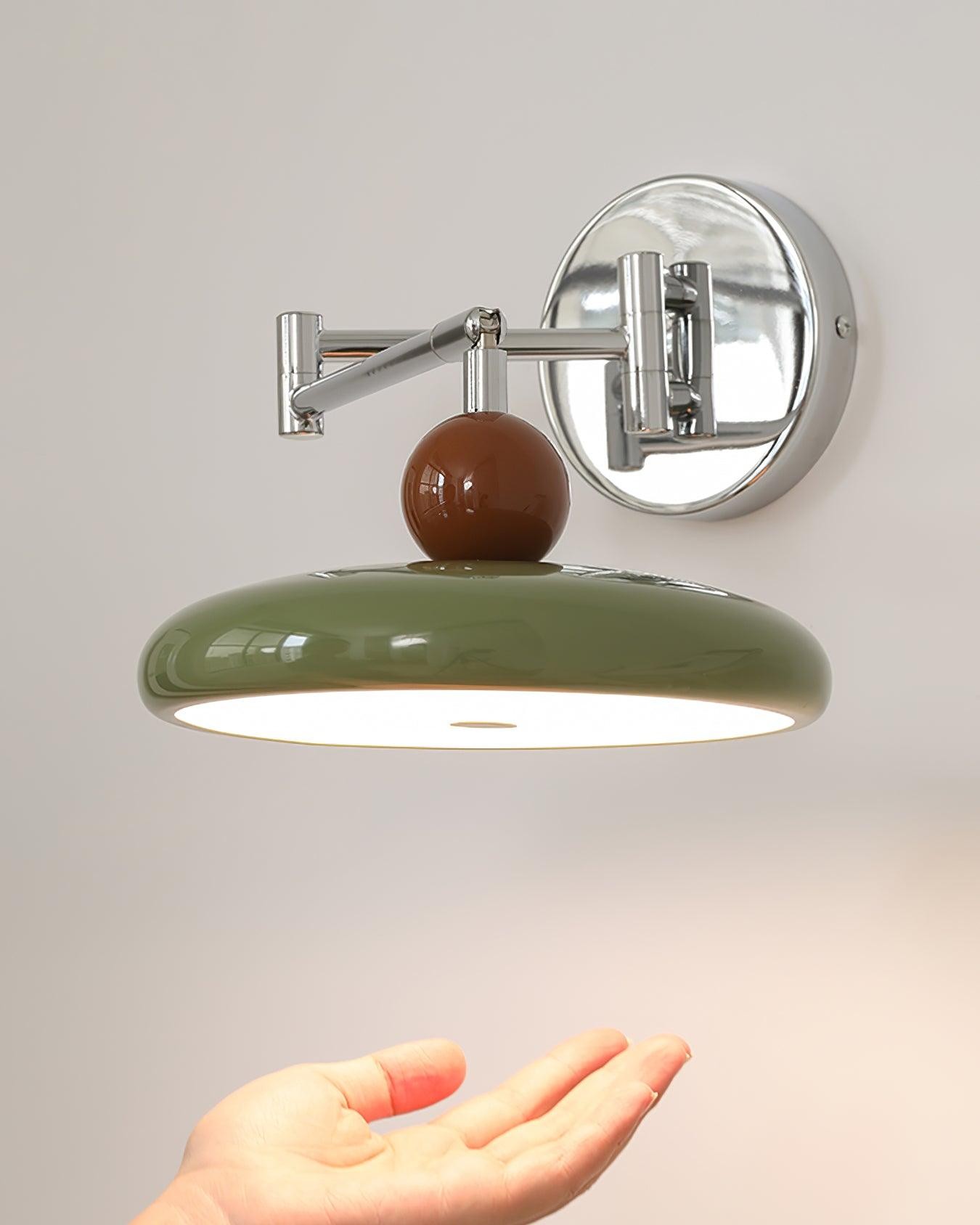 Cream Style Adjustable Swing Arm Disc Reading Wall Lamp M243