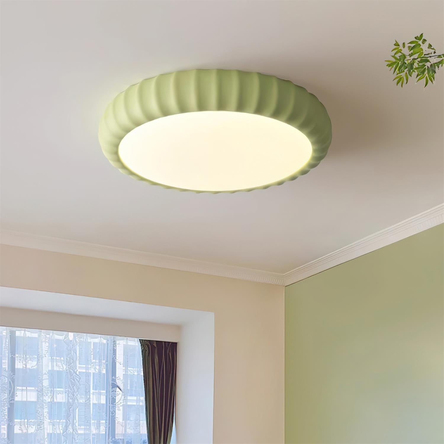 Simple Cream Style Wave Round Ceiling Light M247