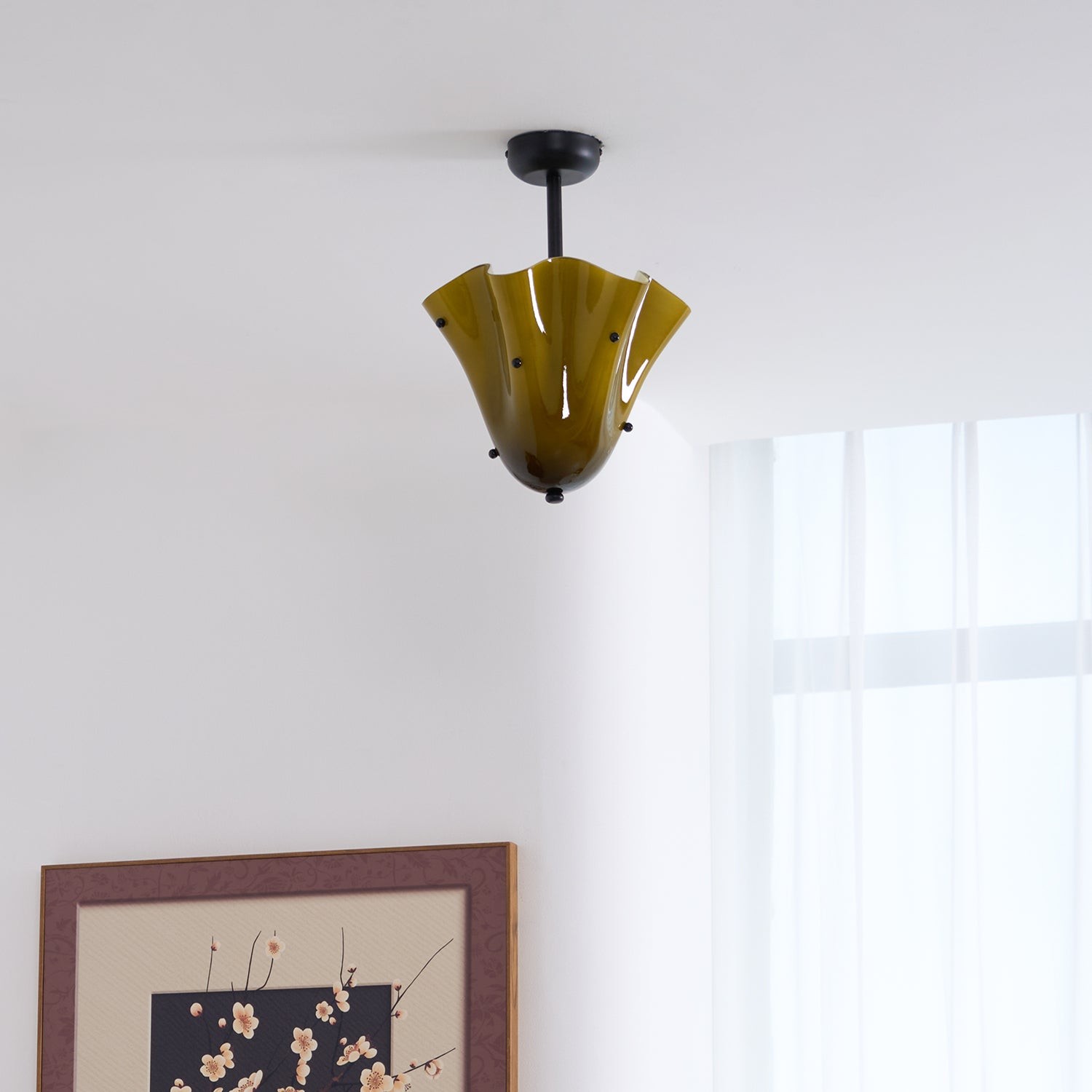 Bellina Decorative Glass Ceiling Light - Modern Sculptural Flush Mount T282