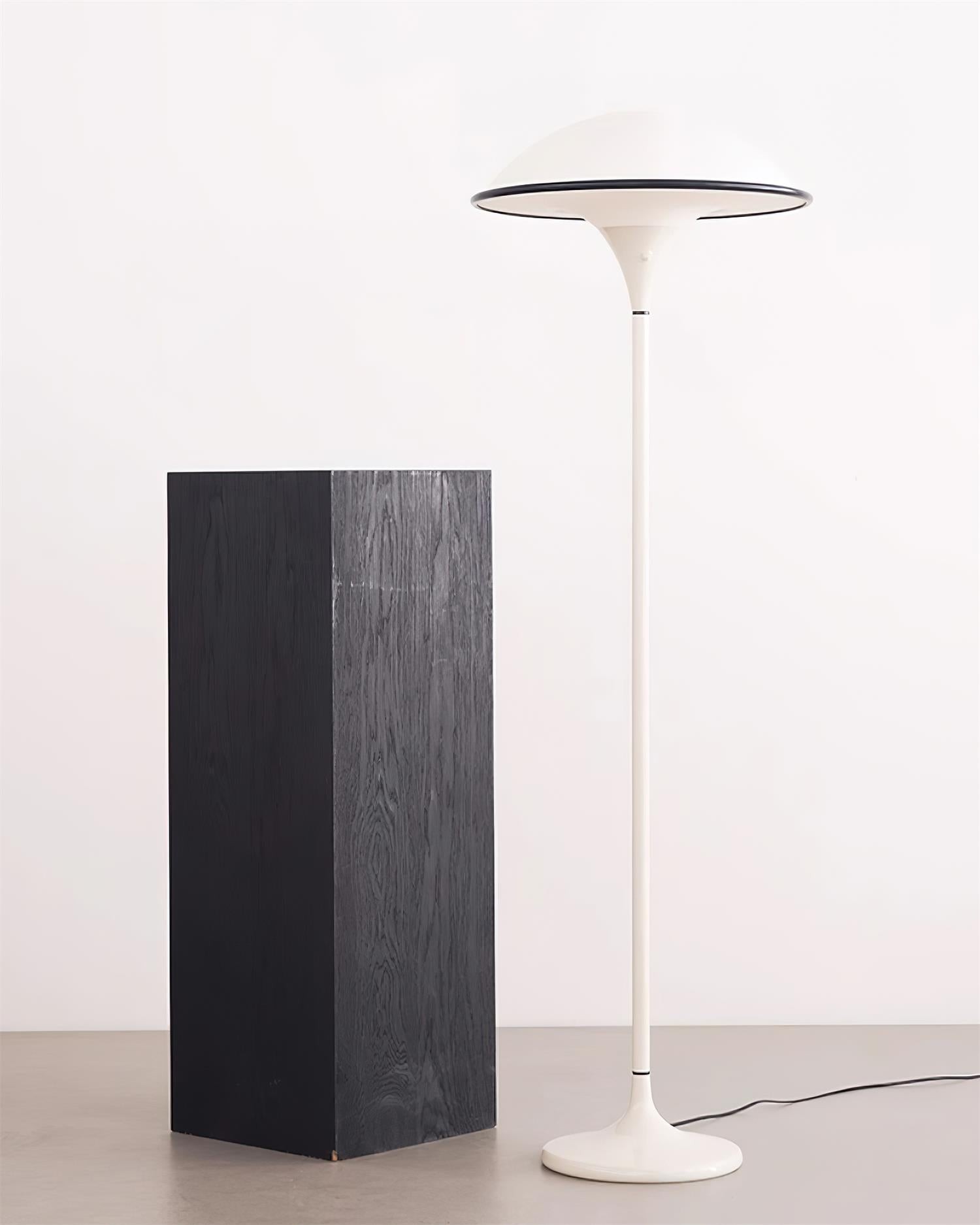 Danish Retro White Flying Saucer Floor Lamp M379