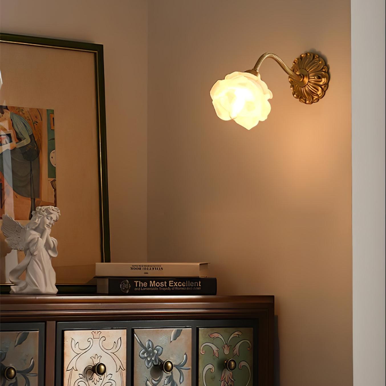 Brass Rose Wall Light M403