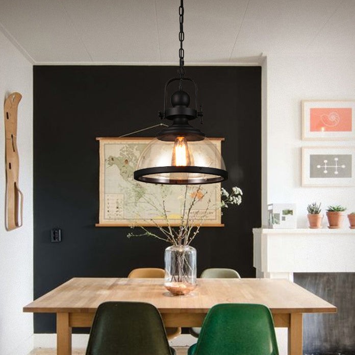 Modern Industrial Style Dome Glass Pendant Lamp M165