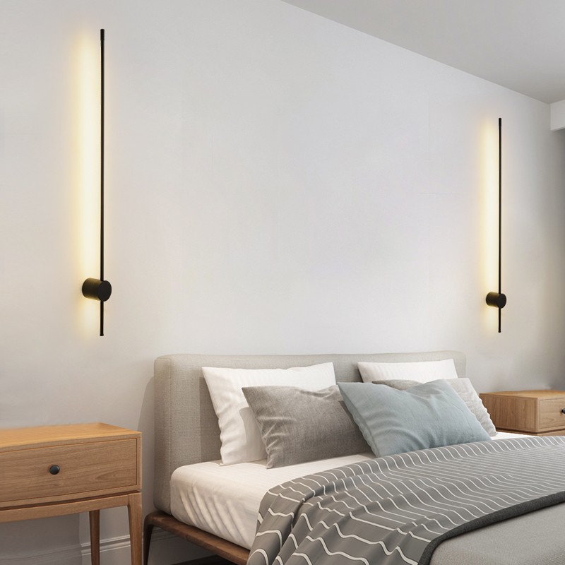 Modern Industrial Black Linear LED Wall Light