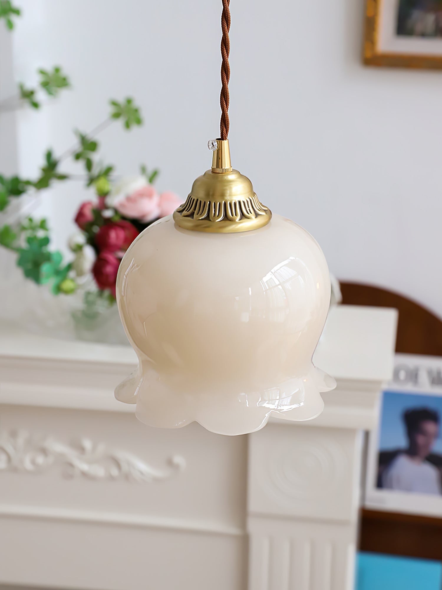 Traditional Glass Flower Pendant Lamp M316
