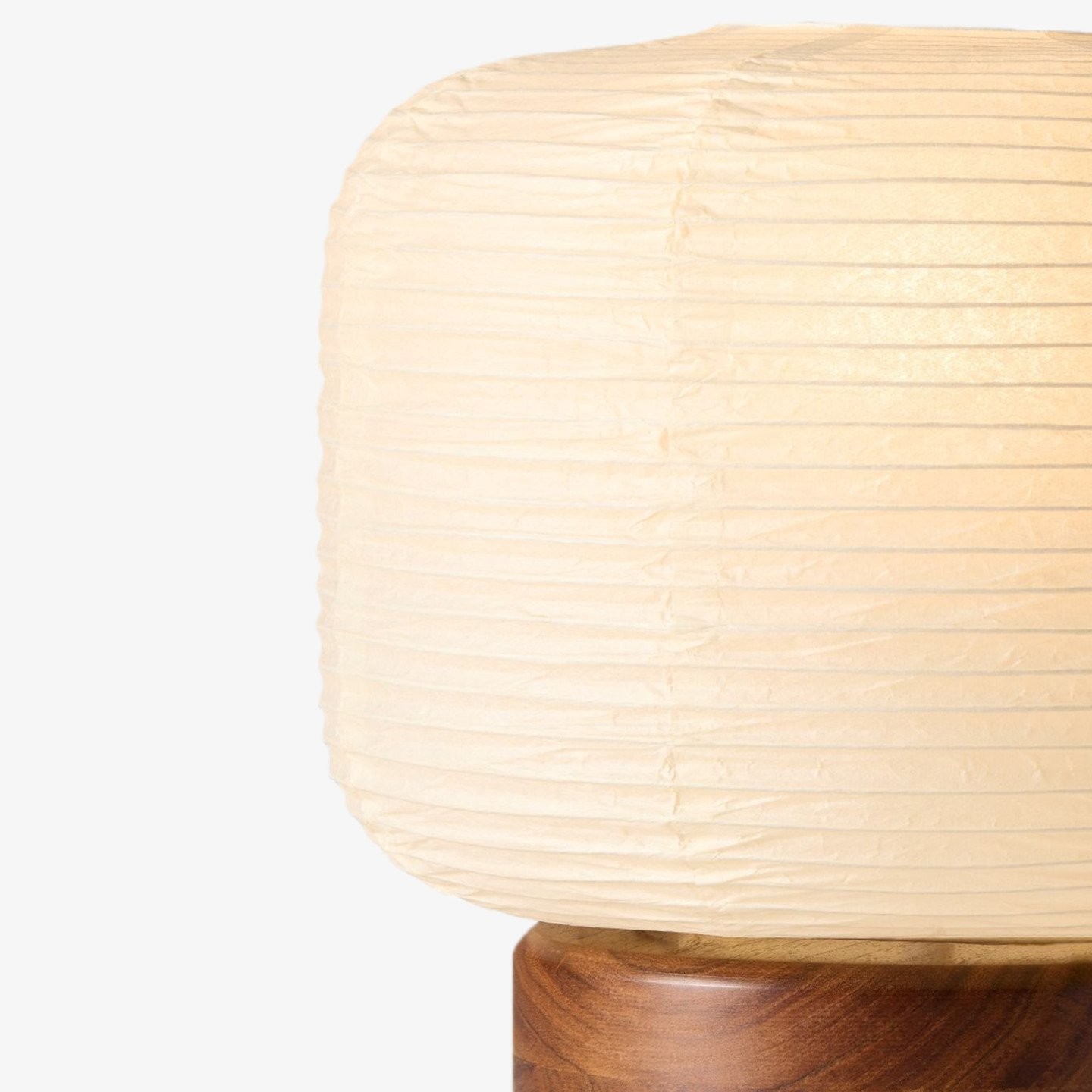 Tivo Japanese Ribbed Lampshade Compact Table Lamp - A Minimalist Paper Lantern Design T612