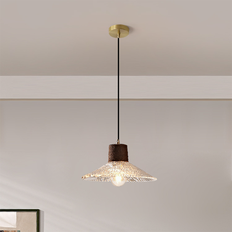 Nordic Hemp Rope Glass Pendant Light D938