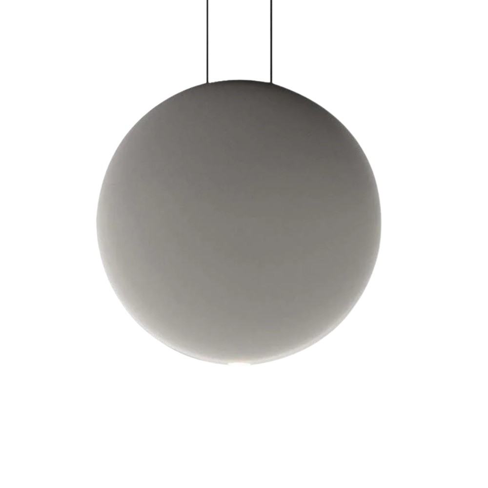 Lampada a sospensione Cosmos appiattita con finitura grigio chiaro