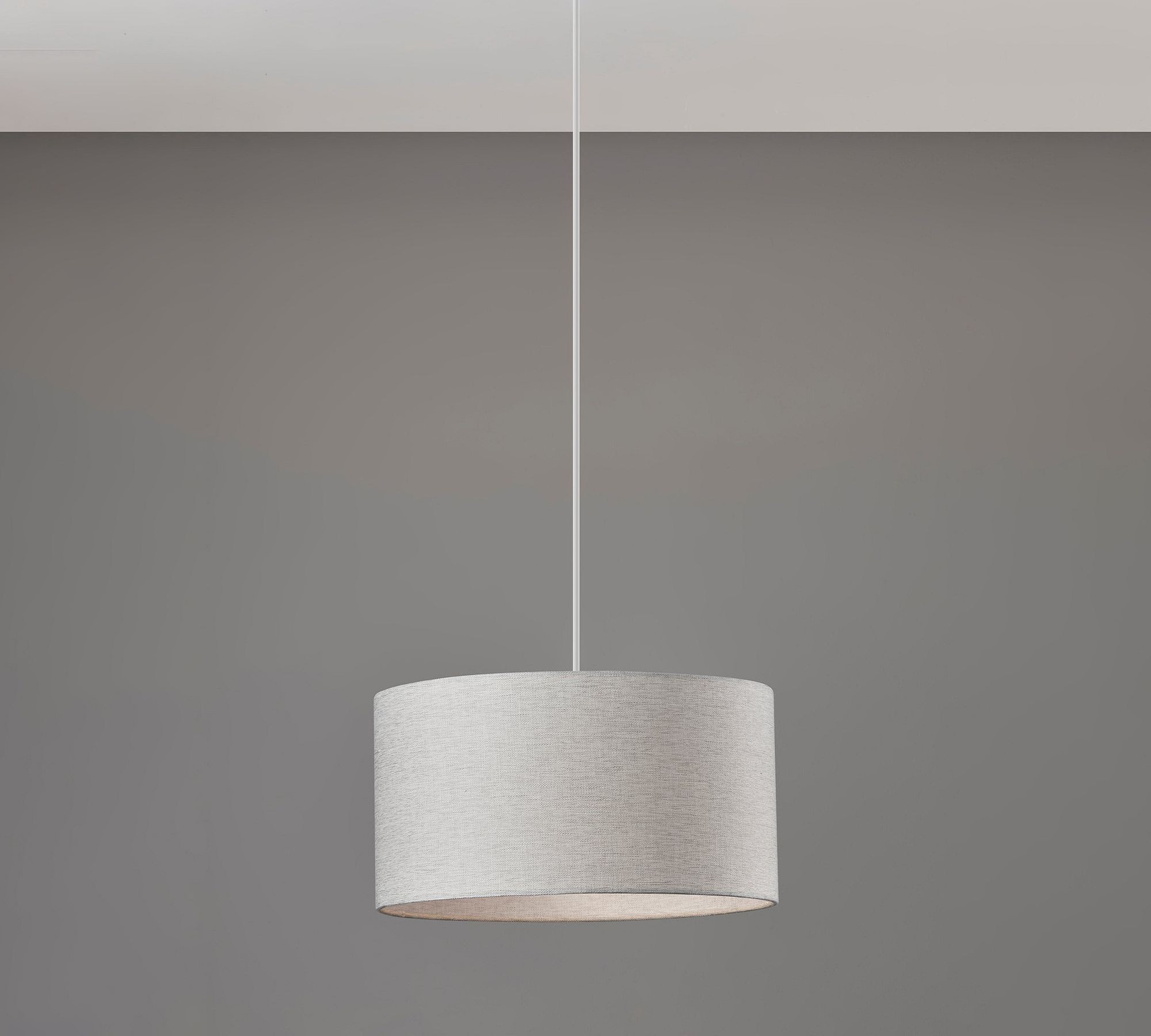 Dumora Fabric Drum Shade Pendant Light - Linen Design Hanging Light T274