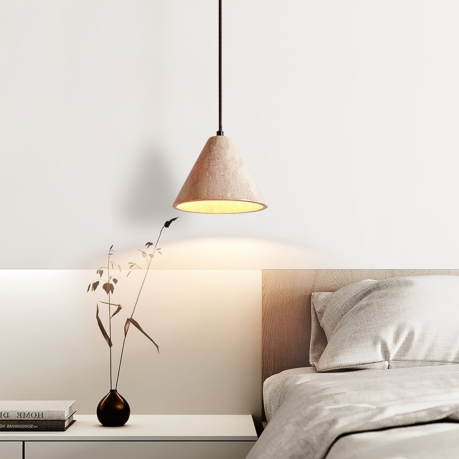 Wabi-Sabi Style Creative Travertine Pendant Light M18