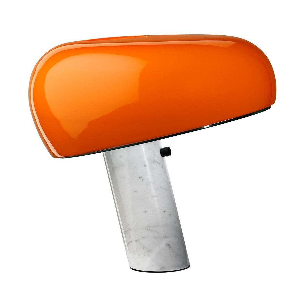 Lámpara de mesa curva de mármol con acabado naranja